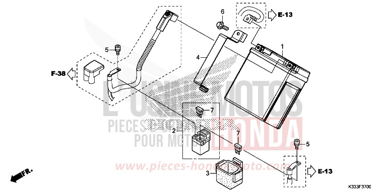 BATTERIE de CBR300RA NOIR (NH1) de 2015