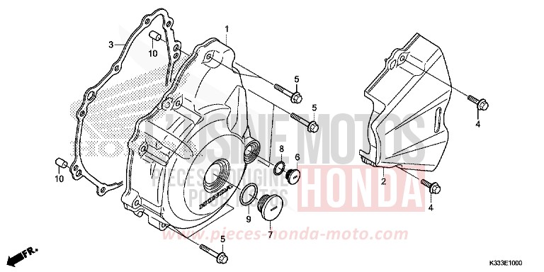 PANNEAU CARTER-MOTEUR G. de CBR300RA MAT GUNPOWDER BLACK METALLIC (NH436) de 2015