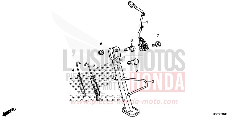 BEQUILLE de CBR300R MAT GUNPOWDER BLACK METALLIC (NH436) de 2015