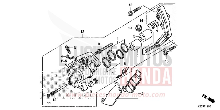 ETRIER DE FREIN AVANT (CBR250R/300R) de CBR300R MILLENNIUM RED (R263) de 2015