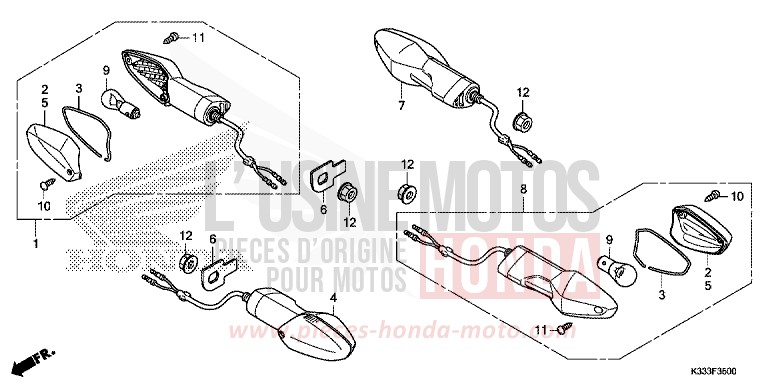 CLIGNOTANT de CBR300RA NITRIC ORANGE (YR271X) 2015