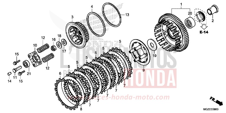 EMBRAYAGE de CB500F MAT GUNPOWDER BLACK METALLIC (NH436X) 2015