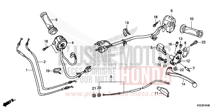 LEVIER DE GUIDON/COMMUTATEUR/CABLE de CBR300R ROSS WHITE (NH196) 2015