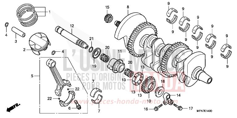 VILEBREQUIN/PISTON de CB1000R PEARL COOL WHITE (NHA16K) 2011