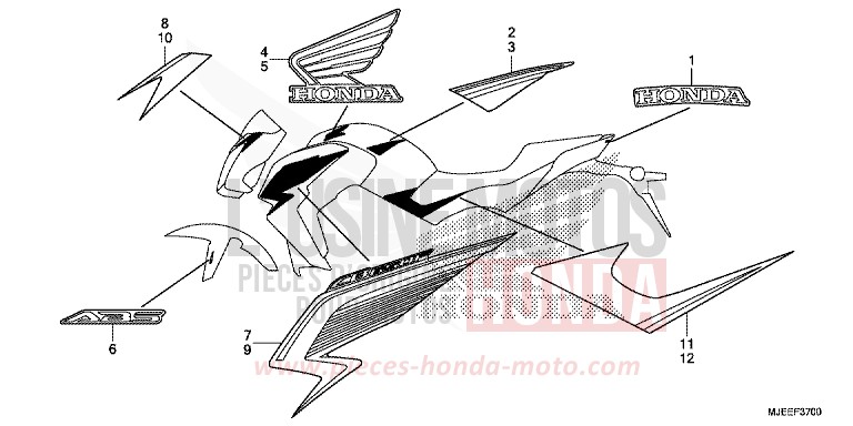 MARQUE (1) de CB650F PEARL METALLOID WHITE (NHA96K) 2014