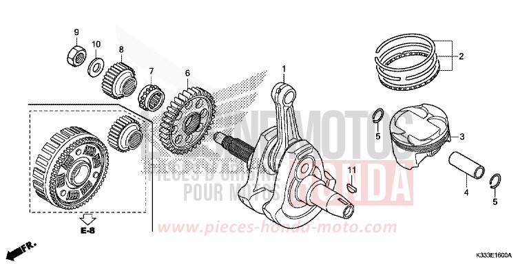 VILEBREQUIN/PISTON de CBR300R CANDY ENERGY ORANGE (YR249) 2016