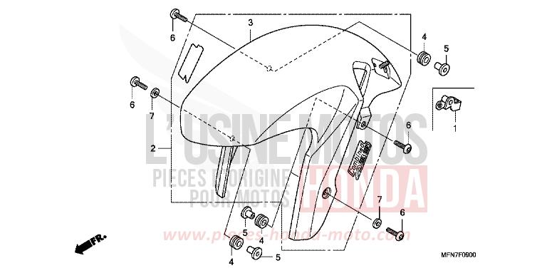 AILE AVANT de CB1000R PEARL COOL WHITE (NHA16K) 2011