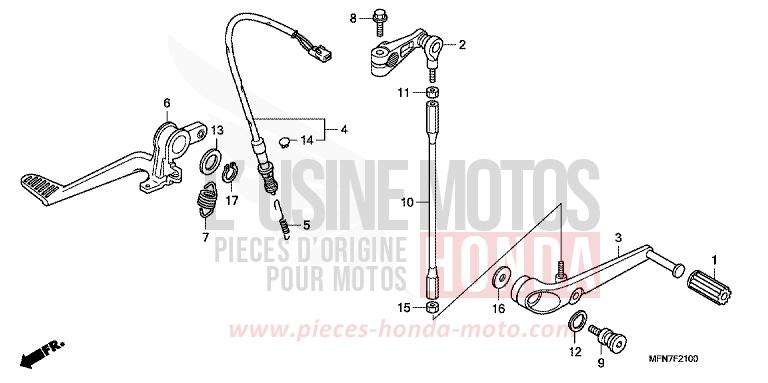 PEDALE de CB1000R PEARL COOL WHITE (NHA16K) 2011