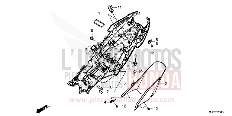 GARDE-BOUE ARRIERE de CB650F PEARL HIMALAYAS WHITE (NHA87) de 2014
