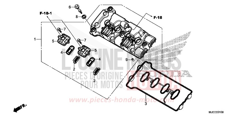 COUVERCLE DE CULASSE de CB650F SWORD SILVER METALLIC (NHA95) de 2014