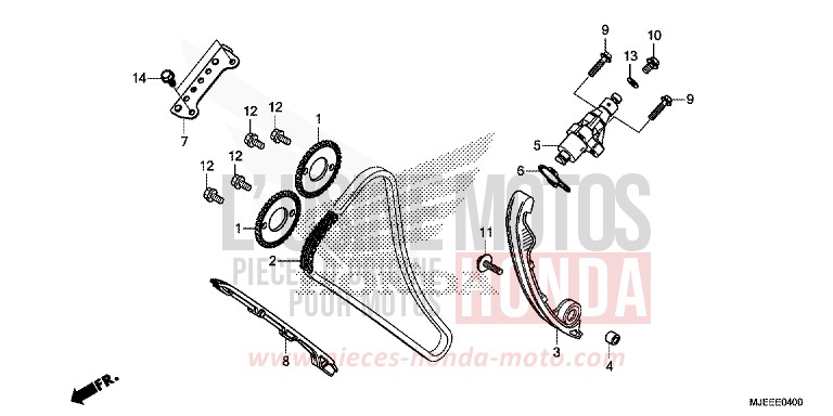 CHAINE A CAMES/TENDEUR de CB650F SWORD SILVER METALLIC (NHA95) de 2014
