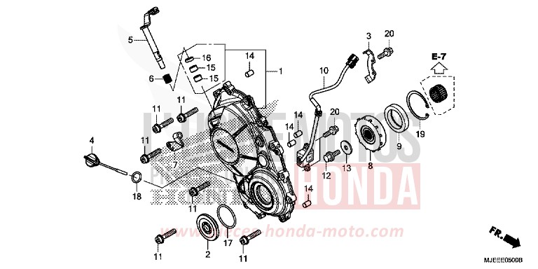 PANNEAU CARTER-MOTEUR D. de CB650F SWORD SILVER METALLIC (NHA95) de 2014