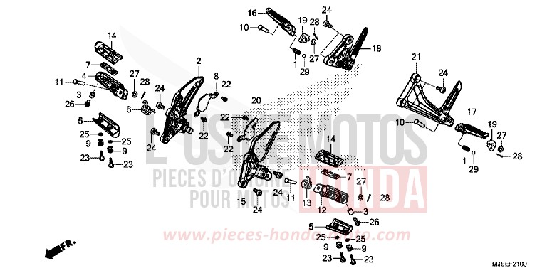 MARCHE de CB650F SWORD SILVER METALLIC (NHA95) de 2014