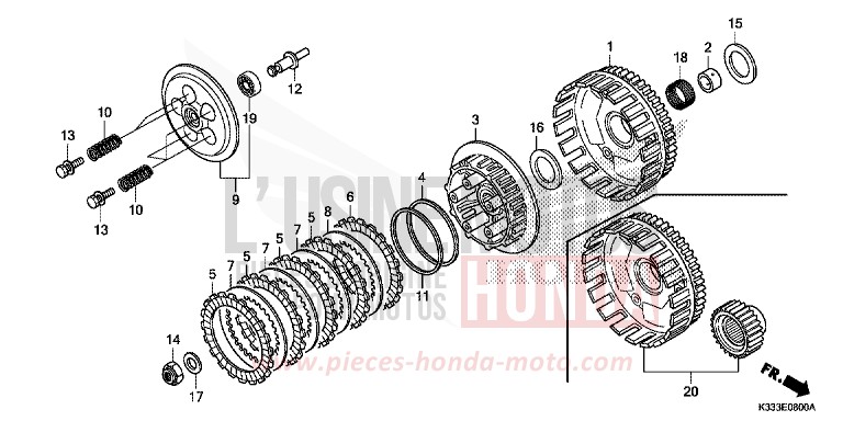 EMBRAYAGE de CBR300R MILLENNIUM RED (R263) 2016
