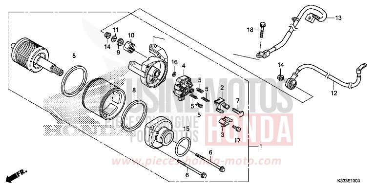 DEMARREUR de CBR300R MILLENNIUM RED (R263) de 2016