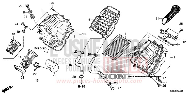 FILTRE A AIR de CBR300R MILLENNIUM RED (R263) 2016