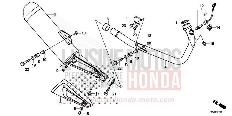 SILENCIEUX D'ECHAPPEMENT de CBR300R MILLENNIUM RED (R263) de 2016