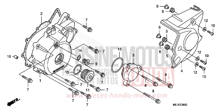 PANNEAU CARTER-MOTEUR G. de CB1300S DARKNESS BLACK METALLIC (NH463F) de 2007