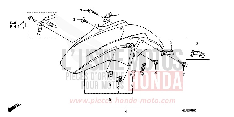 AILE AVANT de CB1300S DARKNESS BLACK METALLIC (NH463F) de 2007