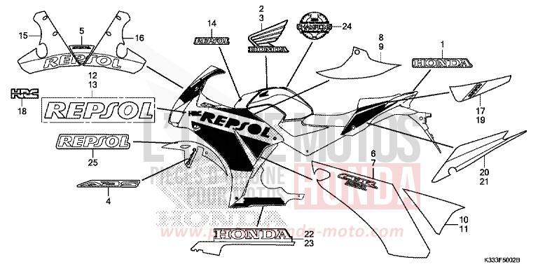 MARQUE (3) de CBR300R NITRIC ORANGE (YR271X) de 2016