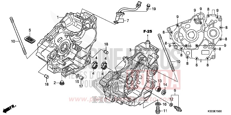 CARTER MOTEUR de CBR300R ROSS WHITE (NH196) 2016