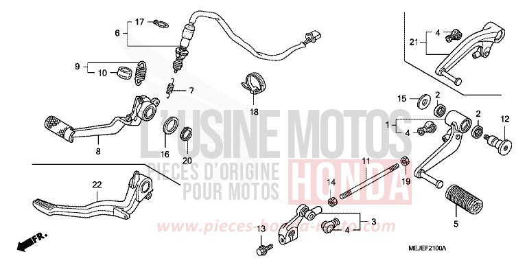 PEDALE de CB1300S DARKNESS BLACK METALLIC (NH463F) de 2007