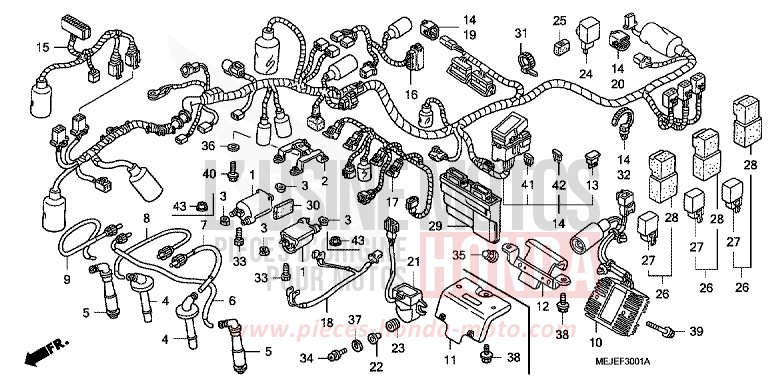 FAISCEAU DES FILS/BOBINE D'ALLUMAGE (CB1300S/SA) de CB1300S DARKNESS BLACK METALLIC (NH463F) 2007