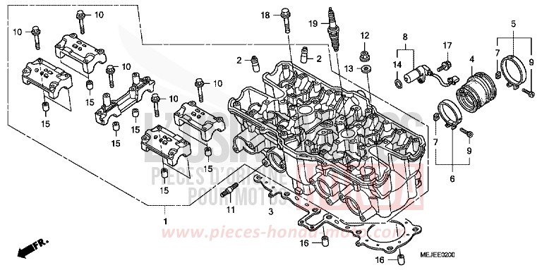 CULASSE de CB1300S PEARL FADELESS WHITE (NH341KF) de 2007