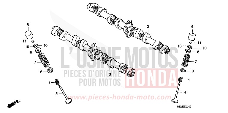 ARBRE A CAMES/SOUPAPE de CB1300S PEARL FADELESS WHITE (NH341KF) de 2007