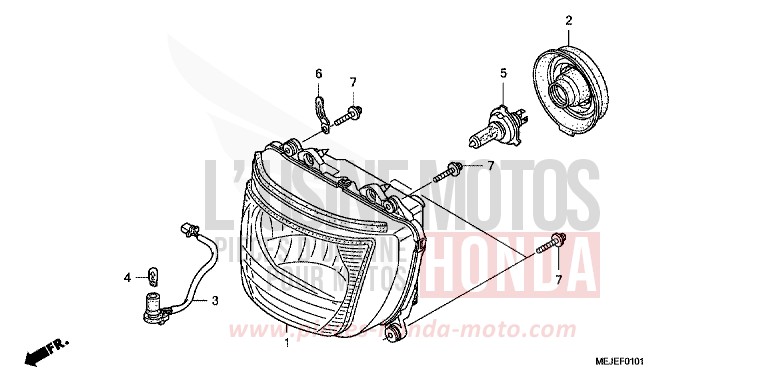 PROJECTEUR (CB1300S/SA) de CB1300S PEARL FADELESS WHITE (NH341KF) de 2007