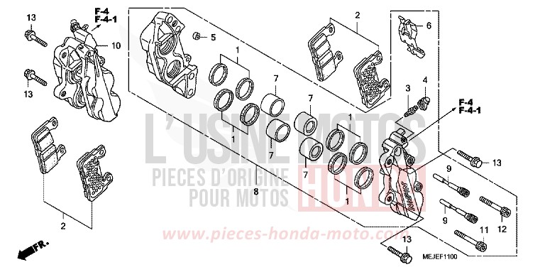 ETRIER DE FREIN AVANT de CB1300S PEARL FADELESS WHITE (NH341KF) de 2007
