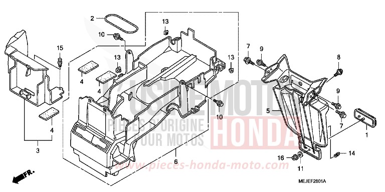 GARDE-BOUE ARRIERE (CB1300A/SA) de CB1300S PEARL FADELESS WHITE (NH341KF) de 2007