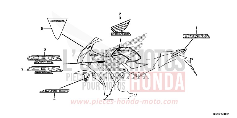 MARQUE (1) de CBR300R LEMON ICE YELLOW (Y196) de 2016