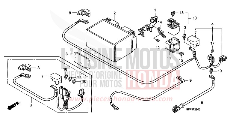 BATTERIE de CB1300S DARKNESS BLACK METALLIC (NH463BF) 2008