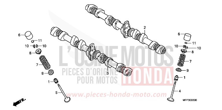 ARBRE A CAMES/SOUPAPE de CB1300S PEARL SUNBEAM WHITE (NHA66KF) 2008
