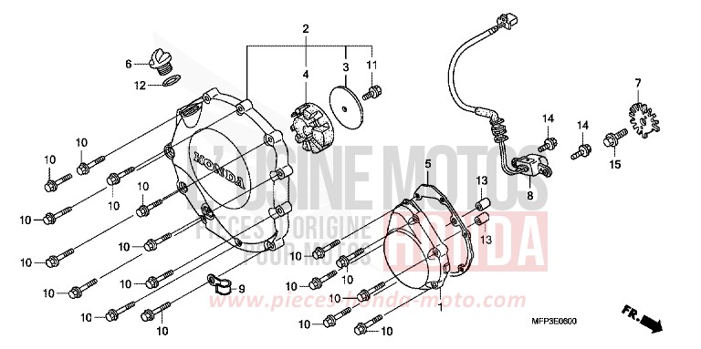 PANNEAU CARTER-MOTEUR D. de CB1300S PEARL SUNBEAM WHITE (NHA66KF) 2008