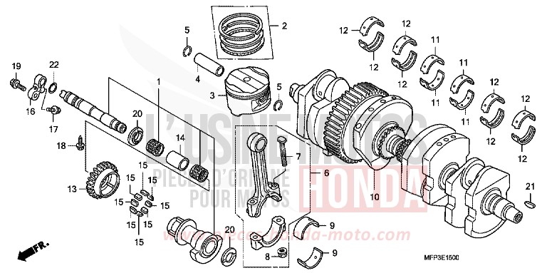 VILEBREQUIN/PISTON de CB1300S PEARL SUNBEAM WHITE (NHA66KF) de 2008