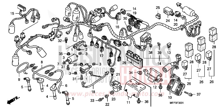 FAISCEAU DES FILS/BOBINE D'ALLUMAGE (CB1300S/CB1300SA) de CB1300S PEARL SUNBEAM WHITE (NHA66KF) de 2008