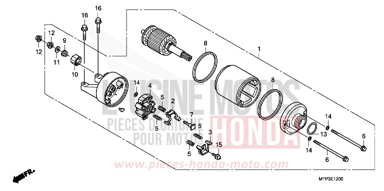 MOTEUR DE DEMARRAGE de CB1300S PEARL SUNBEAM WHITE (NHA66DF) de 2009