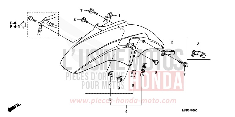 AILE AVANT de CB1300S PEARL SUNBEAM WHITE (NHA66KF) de 2009