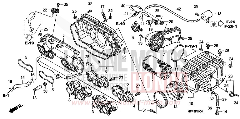 FILTRE A AIR de CB1300S PEARL SUNBEAM WHITE (NHA66KF) de 2009