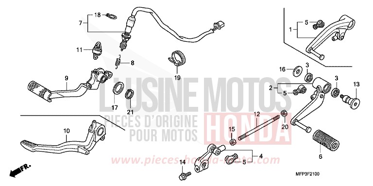 PEDALE de CB1300S PEARL SUNBEAM WHITE (NHA66KF) de 2009