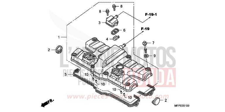 COUVERCLE DE CULASSE de CB1300S GRAPHITE BLACK (NHB01EB) de 2010