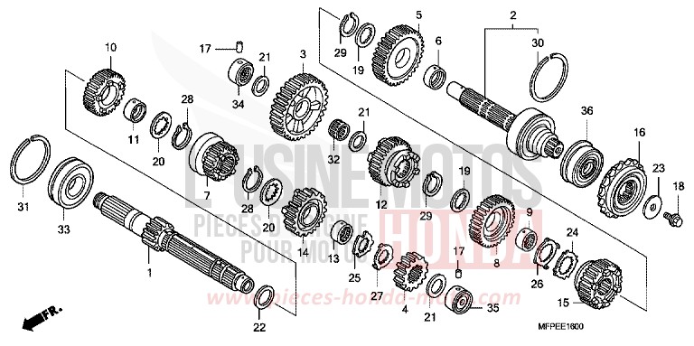 BOITE DE VITESSES de CB1300S GRAPHITE BLACK (NHB01EB) de 2010