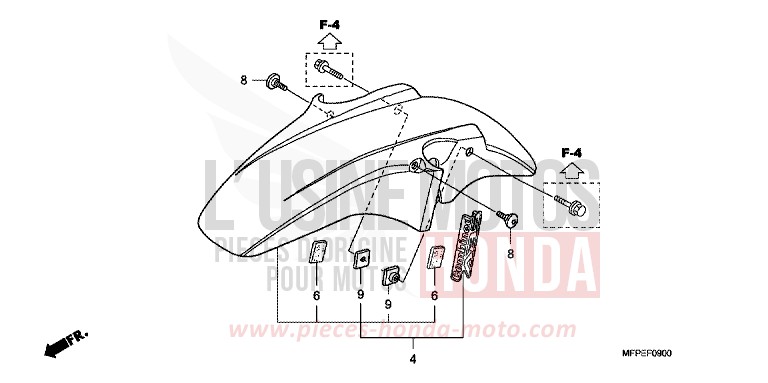 AILE AVANT de CB1300S GRAPHITE BLACK (NHB01EB) de 2010