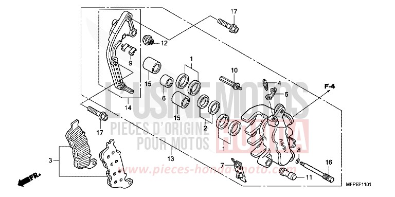 MACHOIRE DE FREIN AVANT G. de CB1300S GRAPHITE BLACK (NHB01EB) de 2010