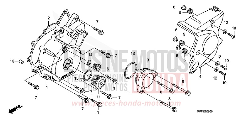 PANNEAU CARTER-MOTEUR G. de CB1300S PEARL SUNBEAM WHITE (NHA66KF) de 2010