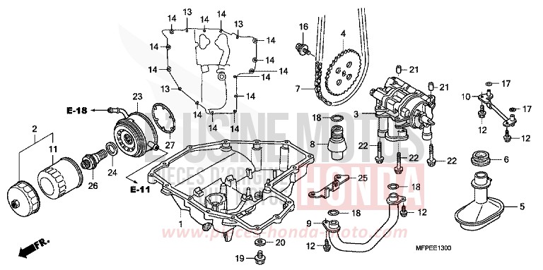 CARTER D'HUILE/POMPE A HUILE de CB1300S PEARL SUNBEAM WHITE (NHA66KF) de 2010