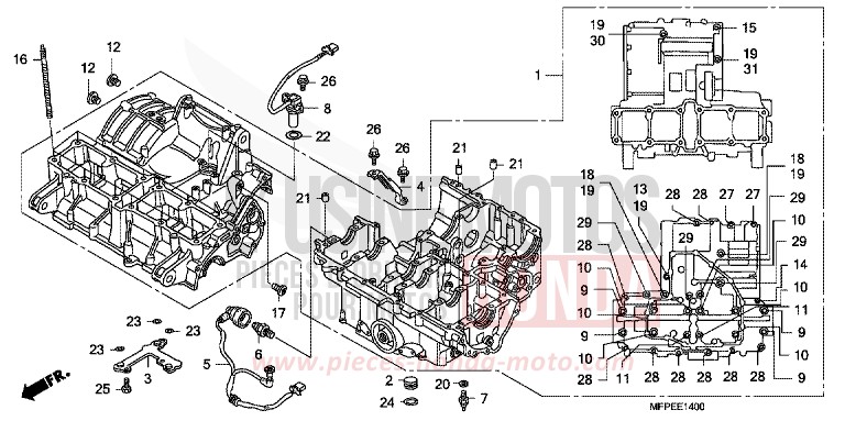 CARTER MOTEUR de CB1300S PEARL SUNBEAM WHITE (NHA66KF) de 2010
