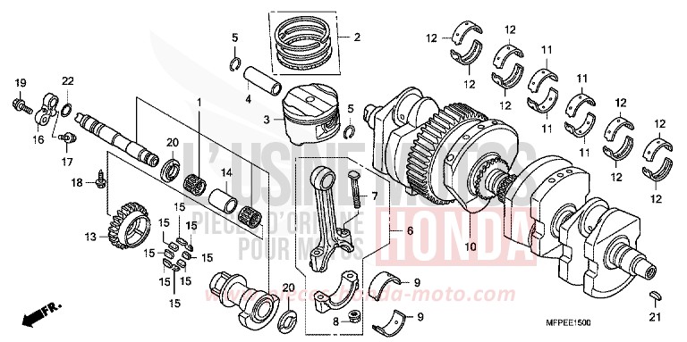 VILEBREQUIN/PISTON de CB1300S PEARL SUNBEAM WHITE (NHA66KF) de 2010